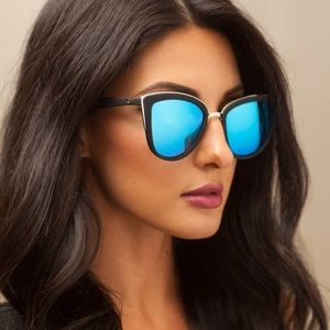quay my girl black blue sunglasses